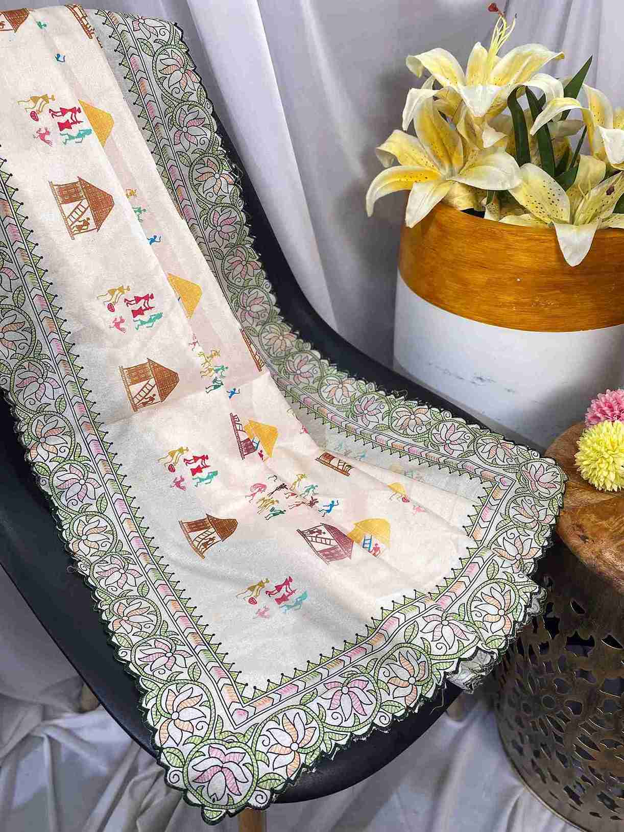 Tussar Silk Cutwork Sarees