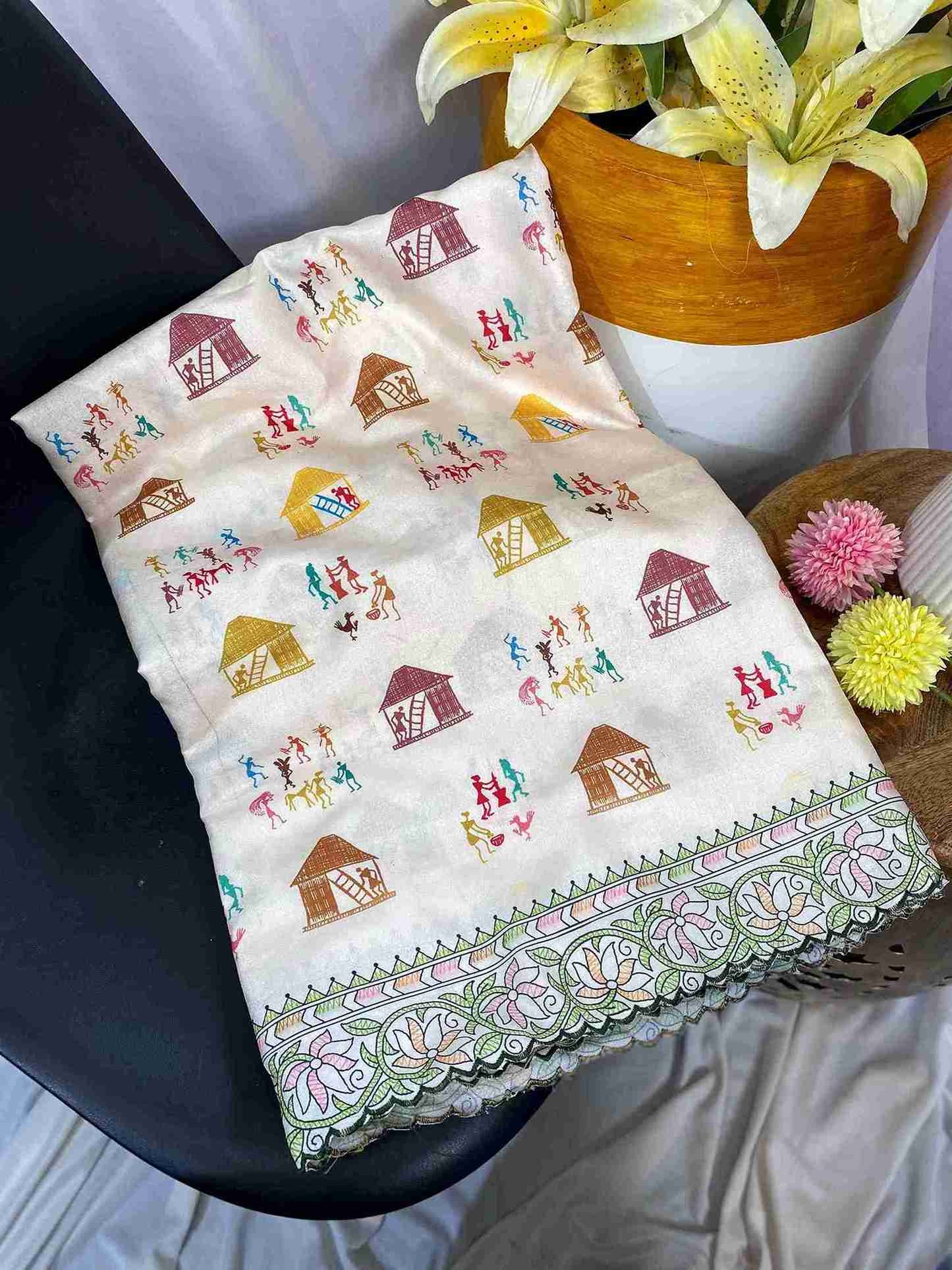 Tussar Silk Cutwork Sarees