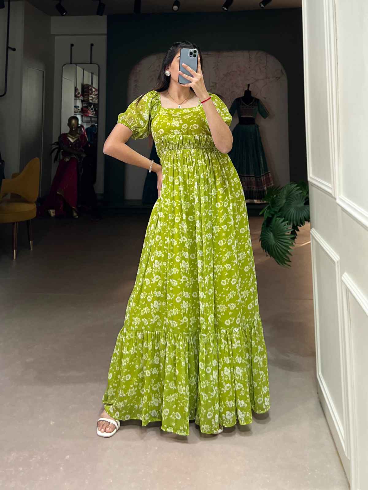 Floral Georgette Gowns
