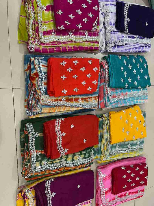 Tye Dye Chinnon Silk Sarees