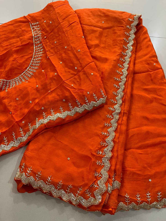 Customized Chinnon Silk Saree