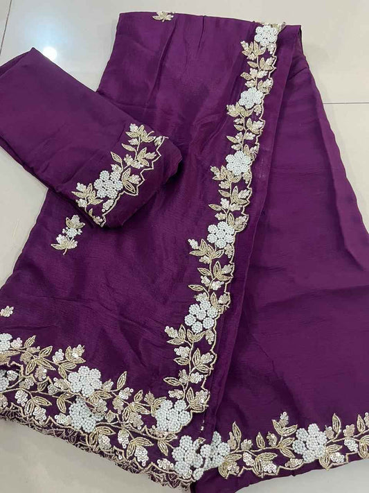 Pure Chinnon Silk Saree