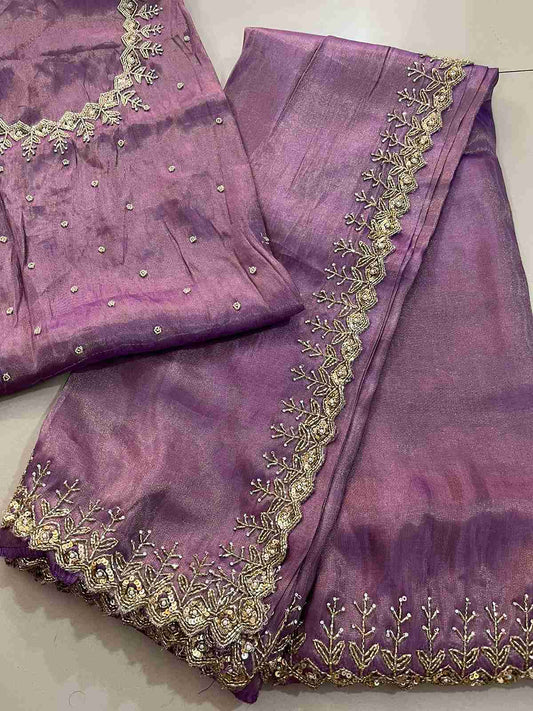 Handwork Tissue Silk Saree