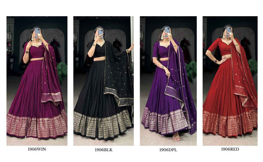 Chanderi Silk Lehangas