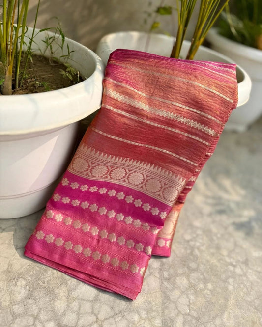 Crushed Banarasi Soft Tissue Silk Sarees