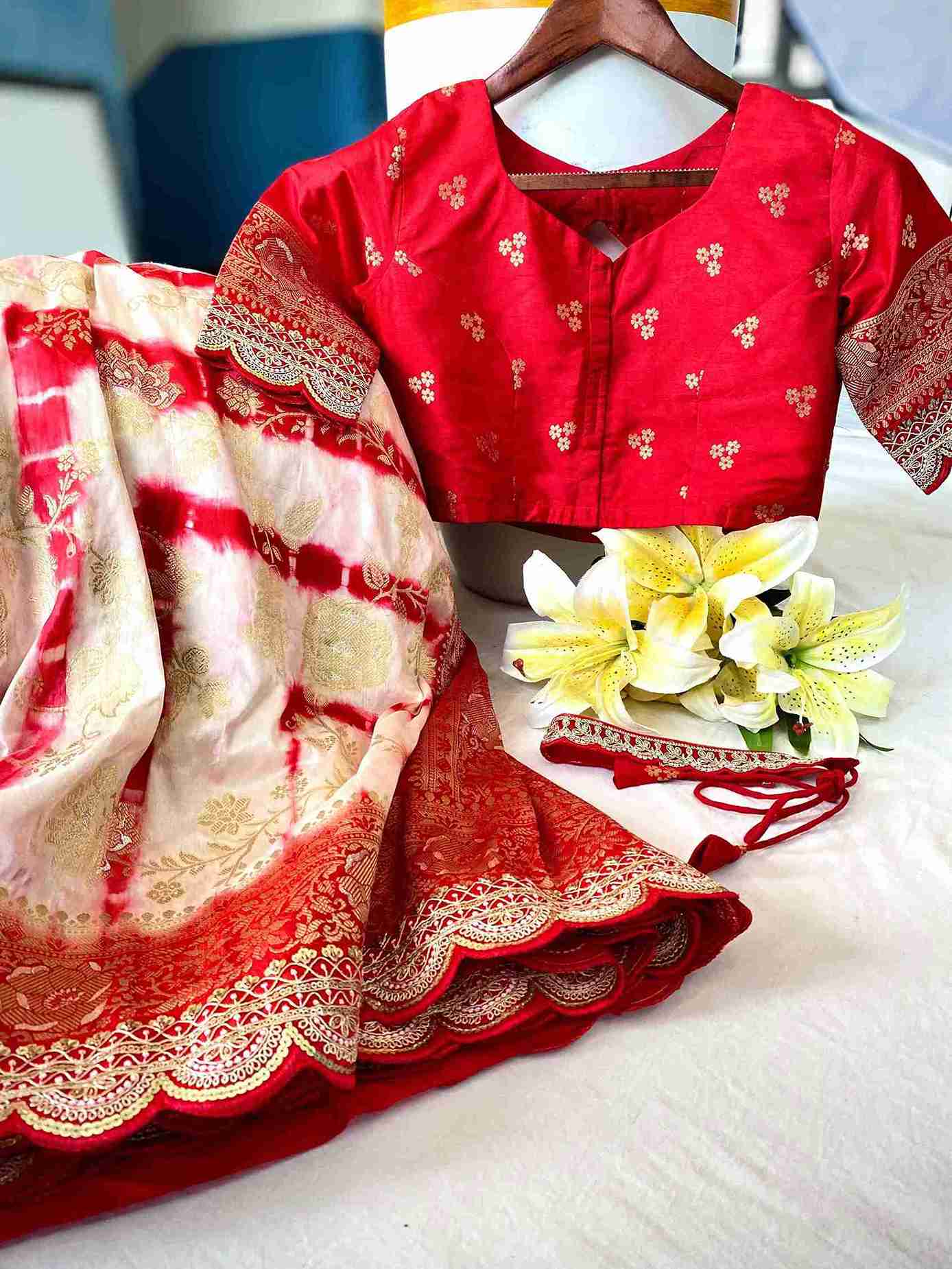 Shibori Dyeing Dola Silk Saree