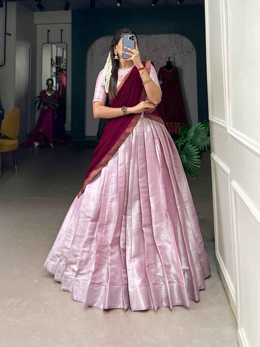 Jaquard Silk Lehangas