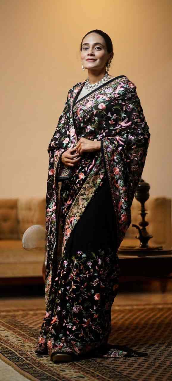 Parsi Work Georgette Sarees