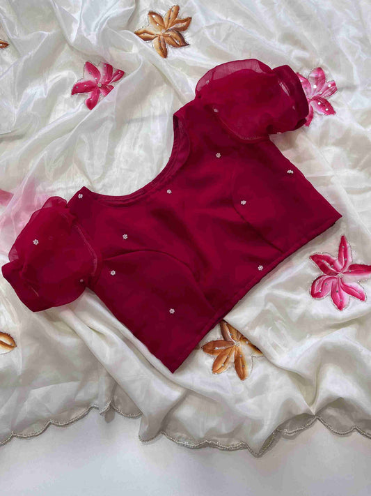 Floral Tabi Silk Saree