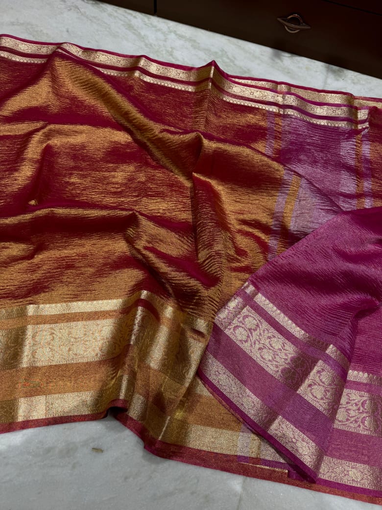 Soft Crushed Tissue Sarees