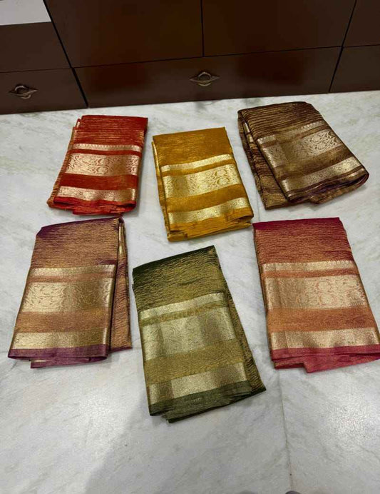 Soft Crushed Tissue Sarees
