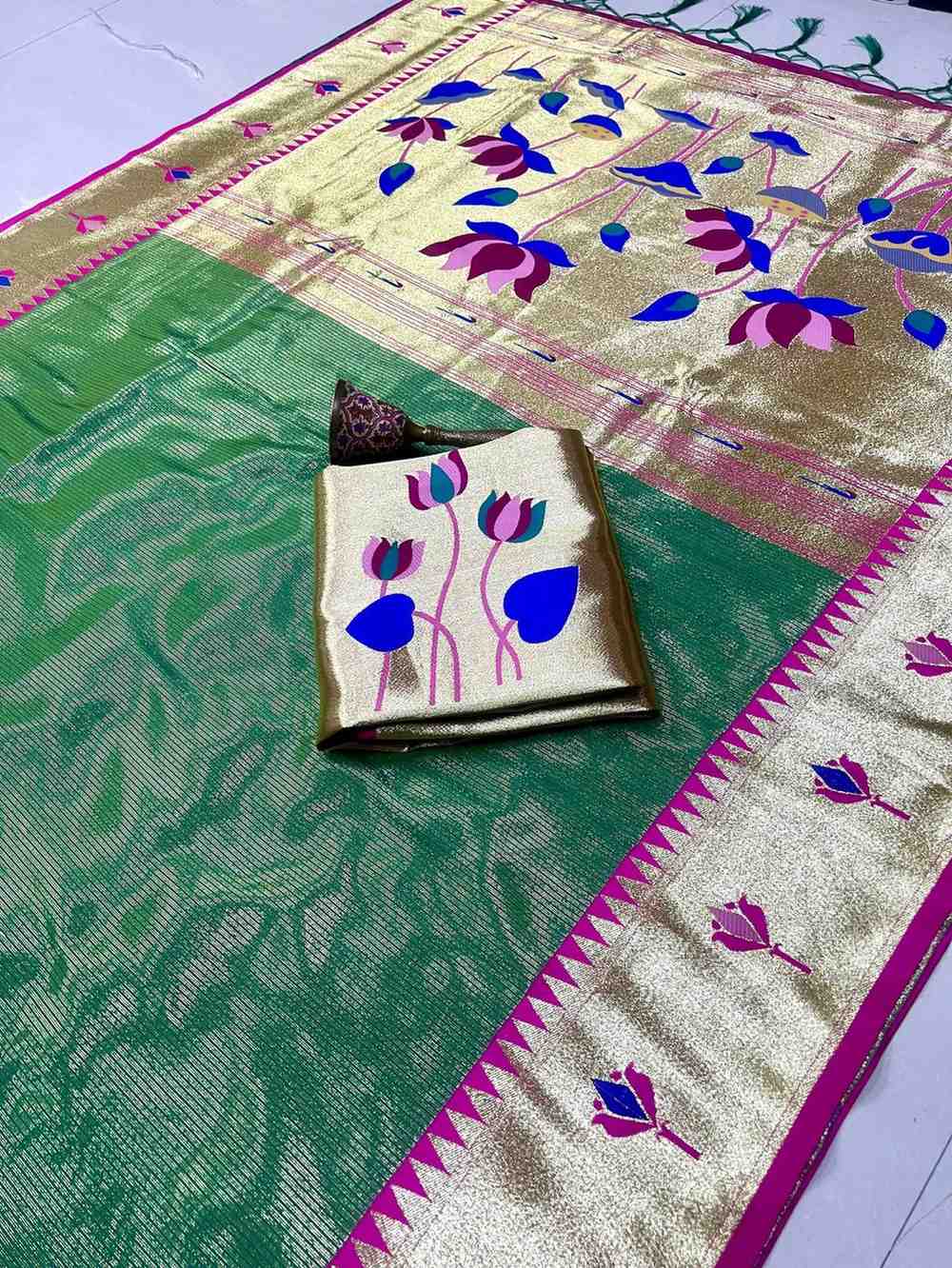 Zari Tissue Paithani Silk Sarees
