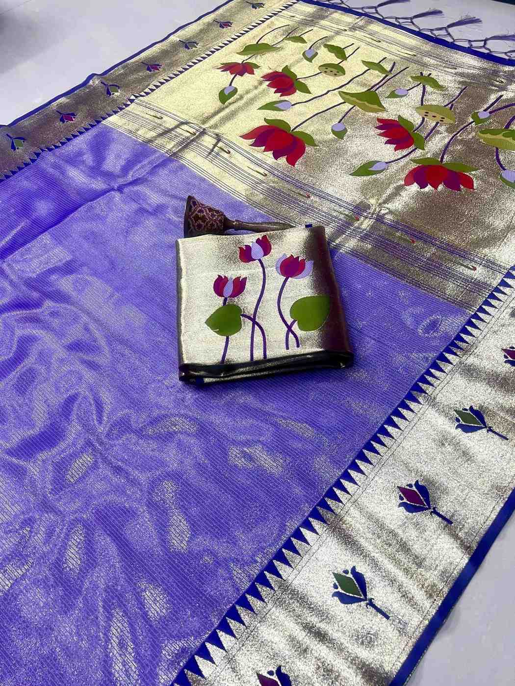 Zari Tissue Paithani Silk Sarees