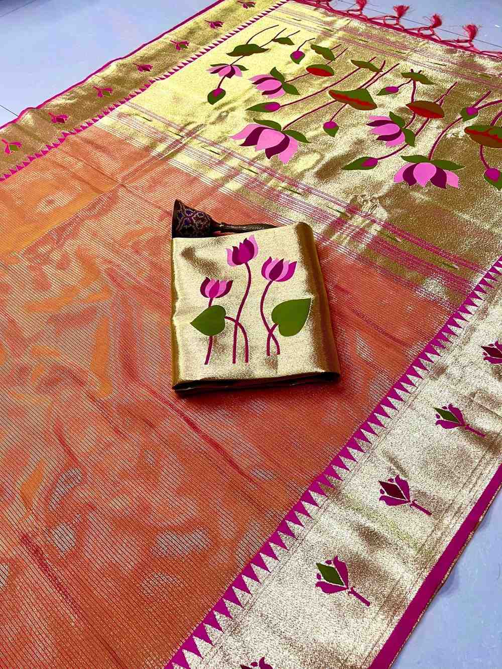 Zari Tissue Paithani Silk Sarees