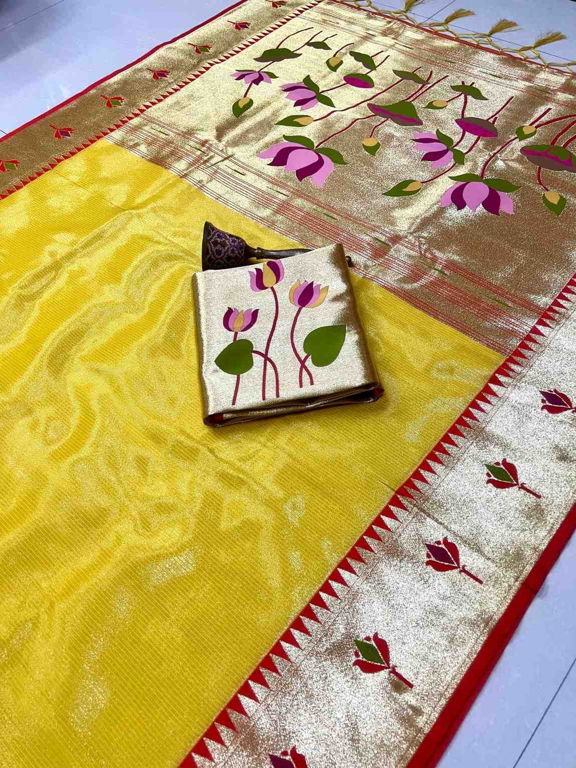 Zari Tissue Paithani Silk Sarees