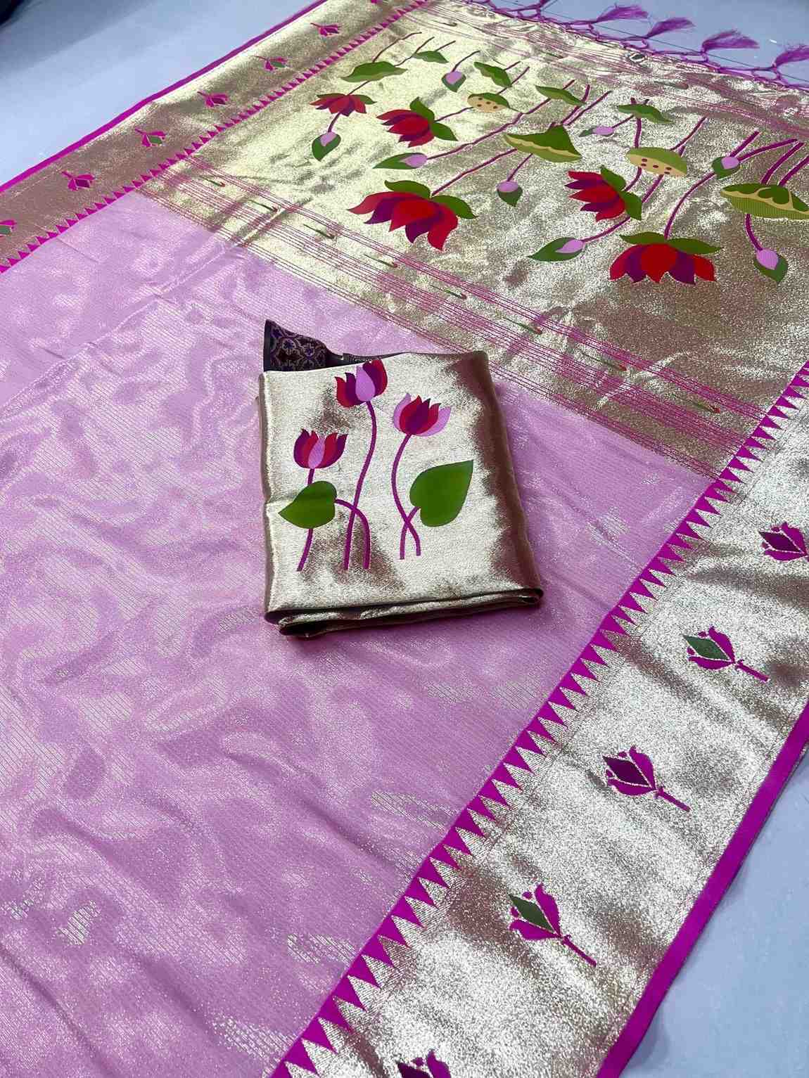 Zari Tissue Paithani Silk Sarees