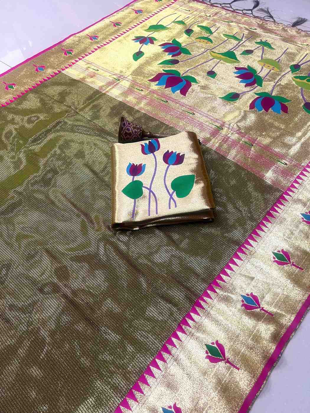 Zari Tissue Paithani Silk Sarees