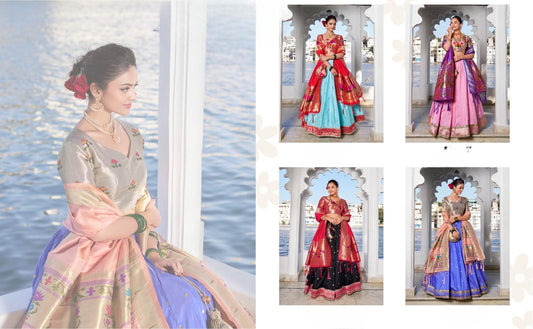 Paithani Jaquard Silk Lehangas