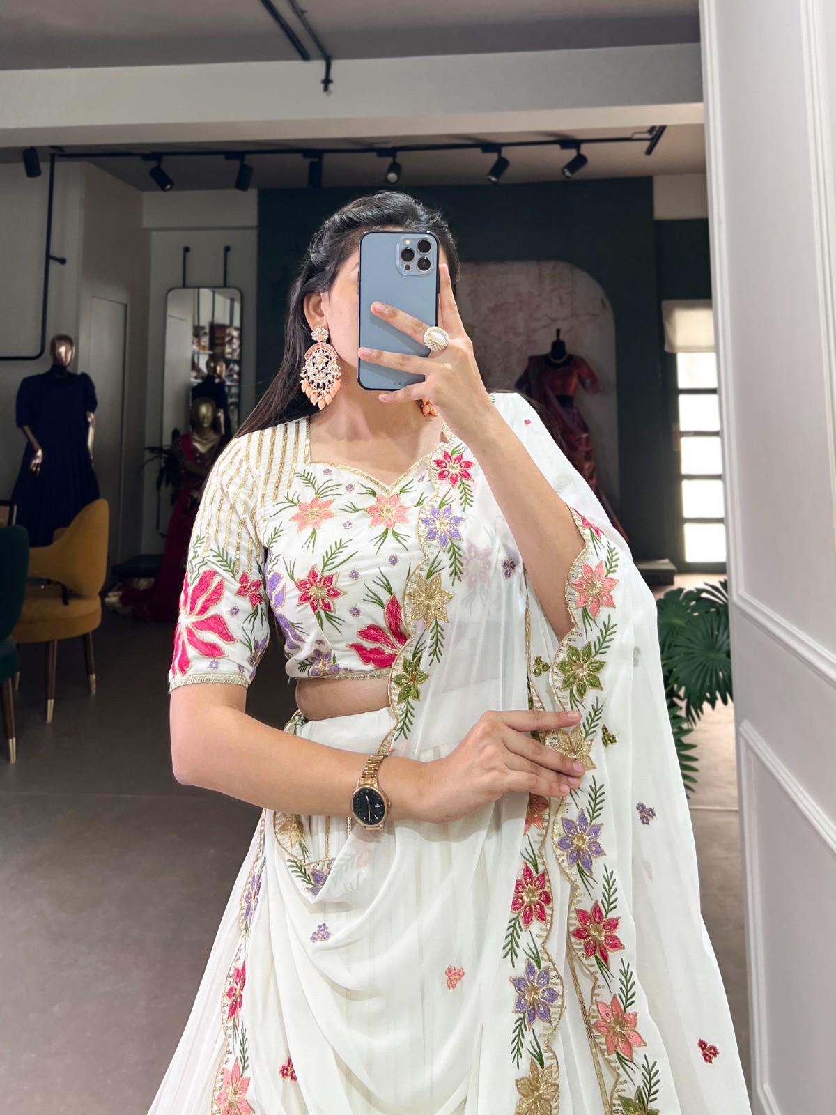 Embroidery Georgette Lehanga