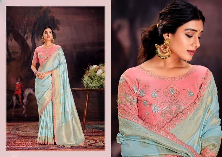 Embroidery Dola Silk Sarees