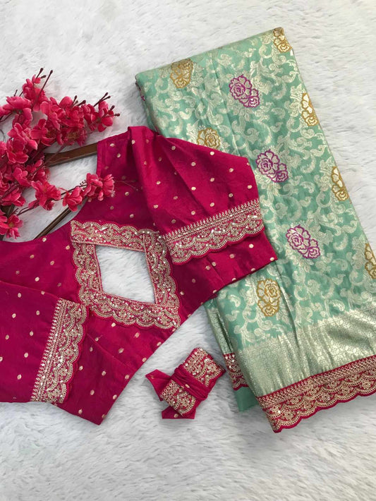 Stitched Banarasi Pattu Saree