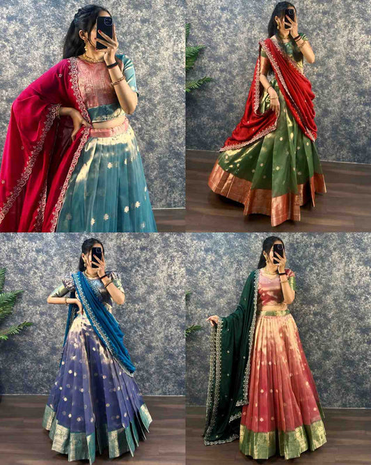 Banarasi Tissue Organza Lehengas