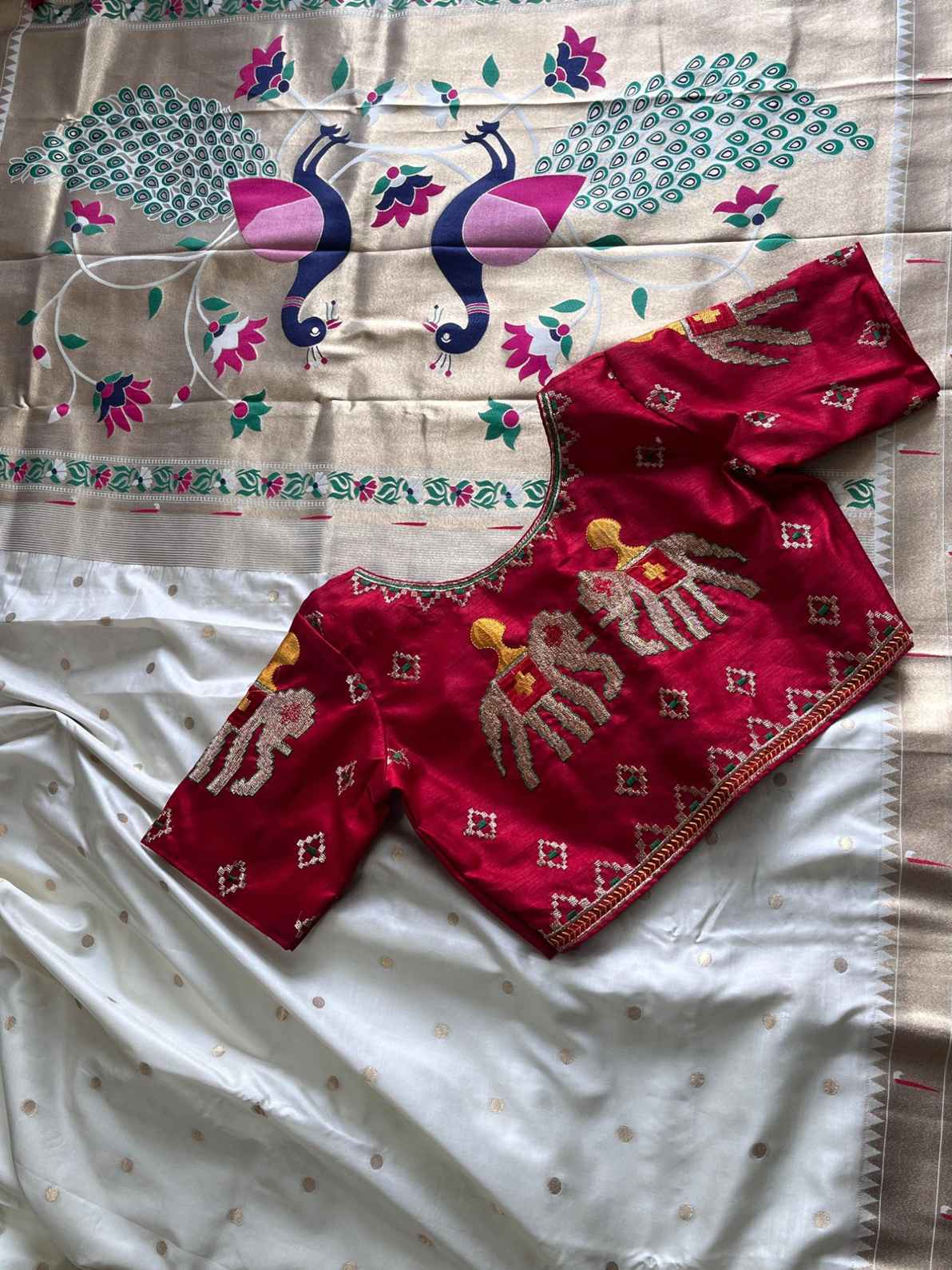 Paithani Muniya Silk Saree