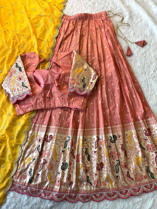Paithani Tissue Silk Lehangas