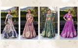 Floral Tussar Silk Lehangas