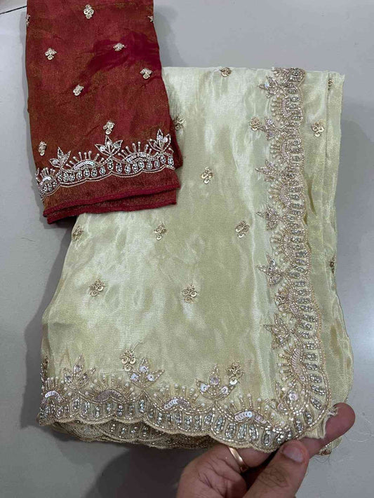 Handwork Tissue Silk Saree