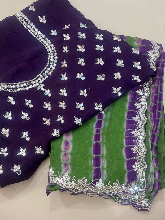 Cutwork Chinnon Silk Sarees