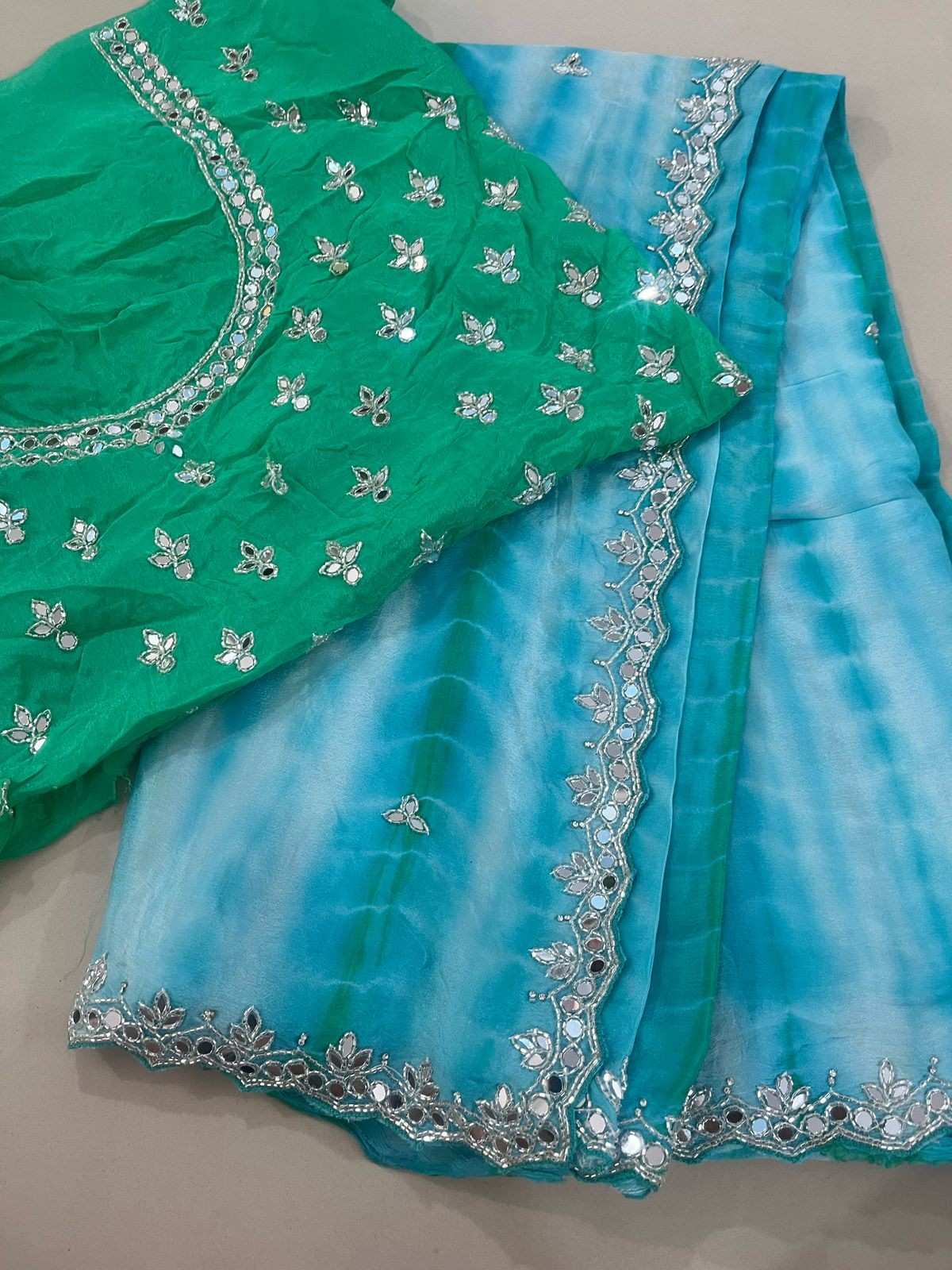 Cutwork Chinnon Silk Sarees
