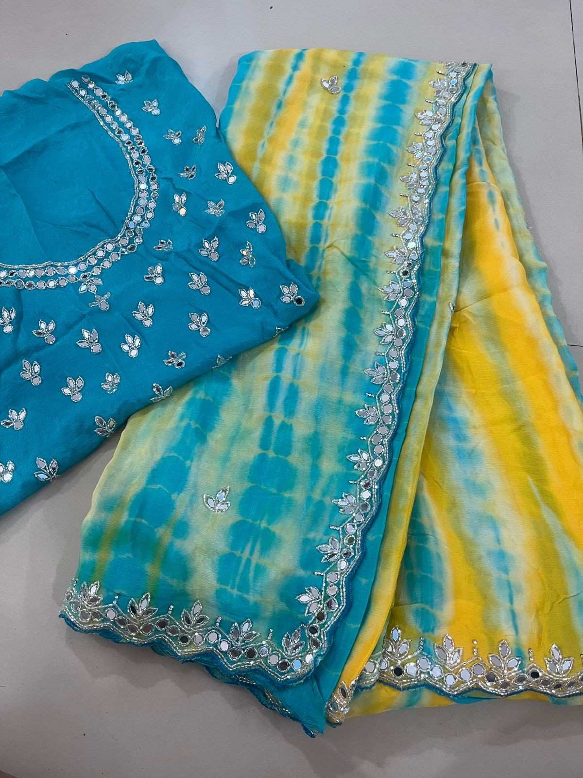 Cutwork Chinnon Silk Sarees
