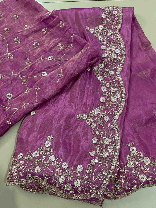 Handwork Tissue Silk Saree