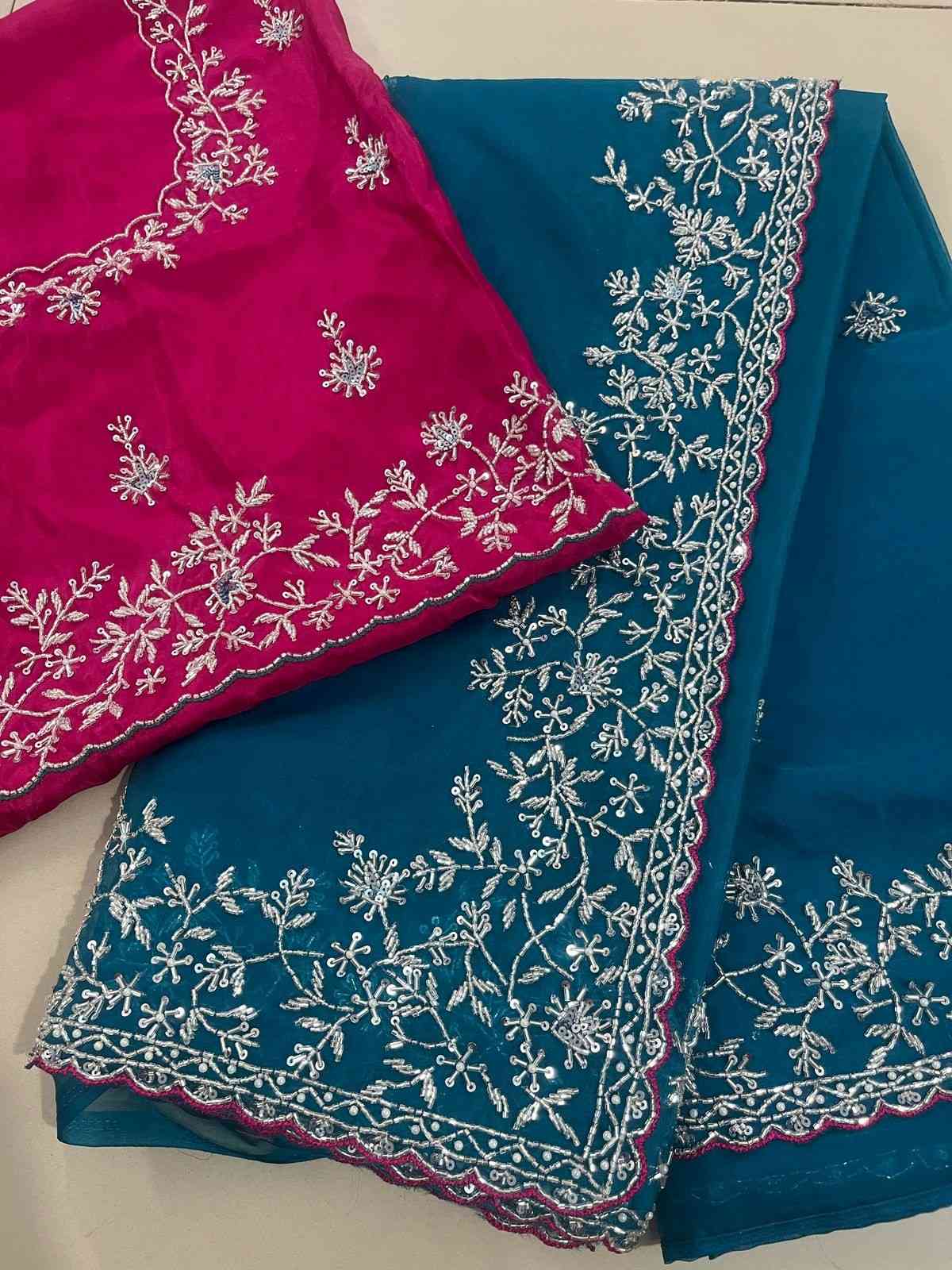 Handwork Organza Silk Saree