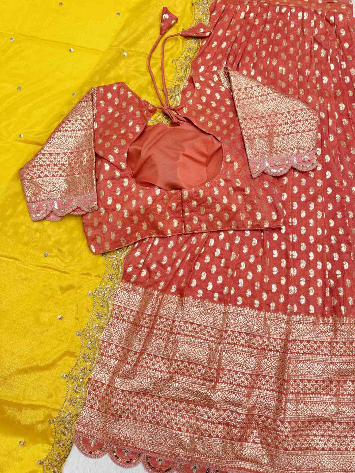 Viscose Tissue Silk Lehangas