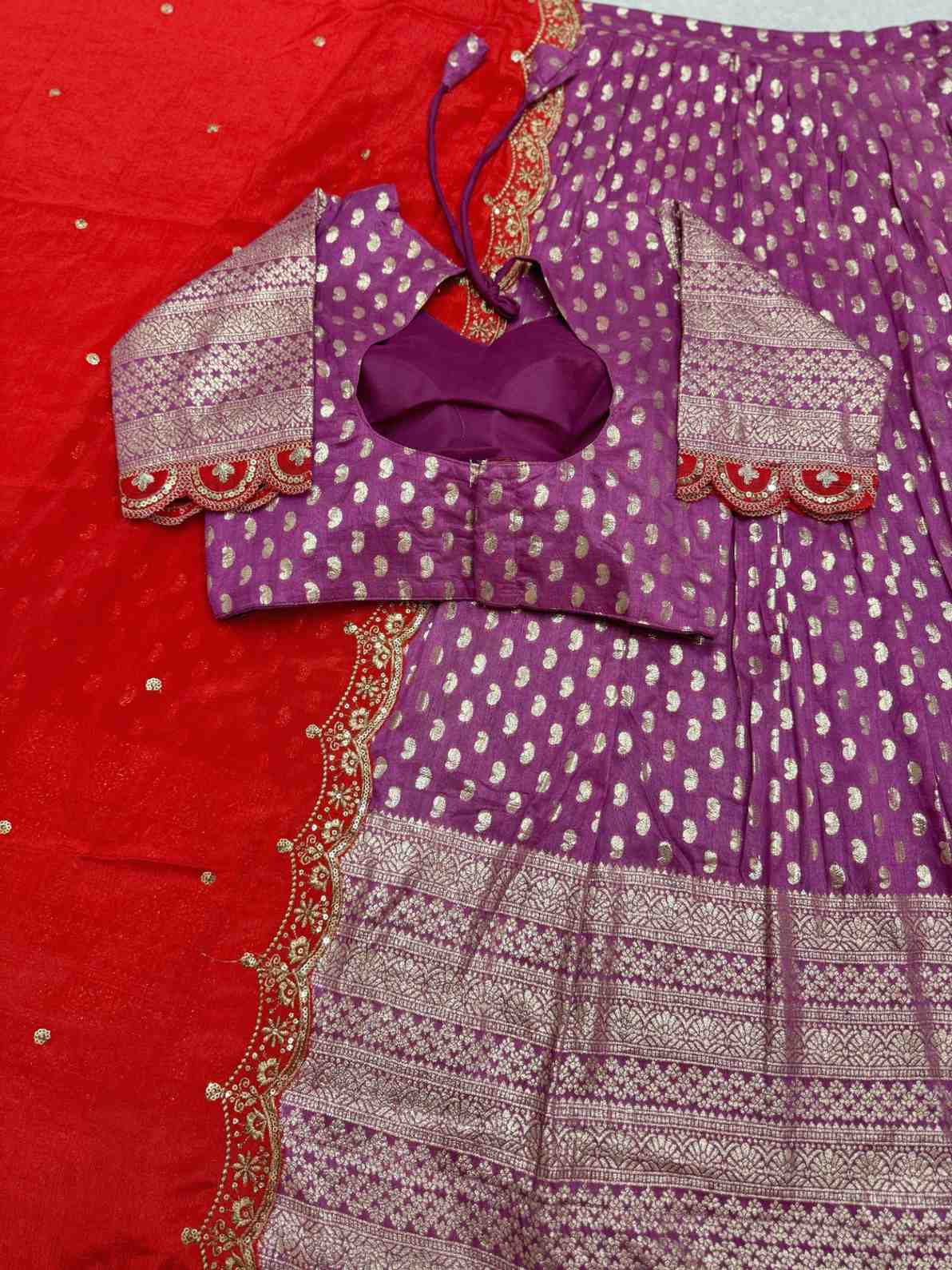 Viscose Tissue Silk Lehangas