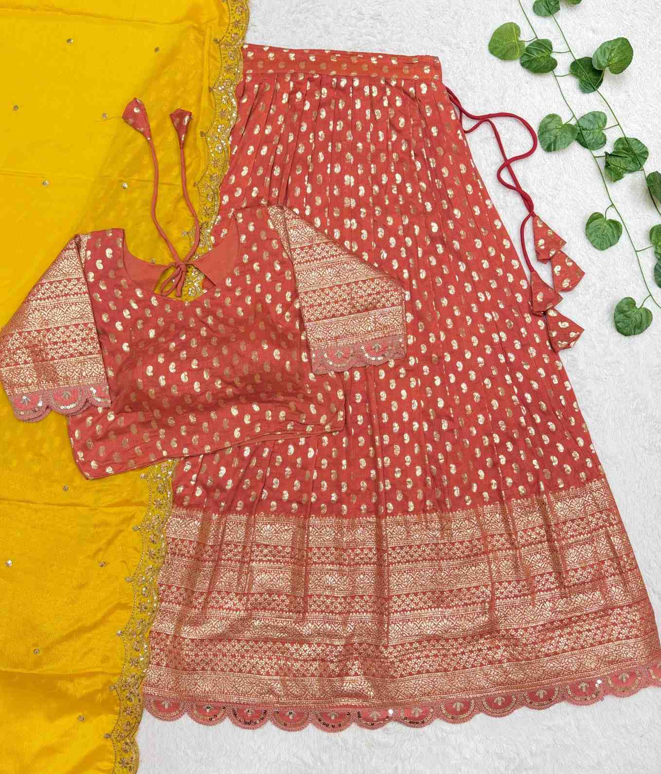 Viscose Tissue Silk Lehangas