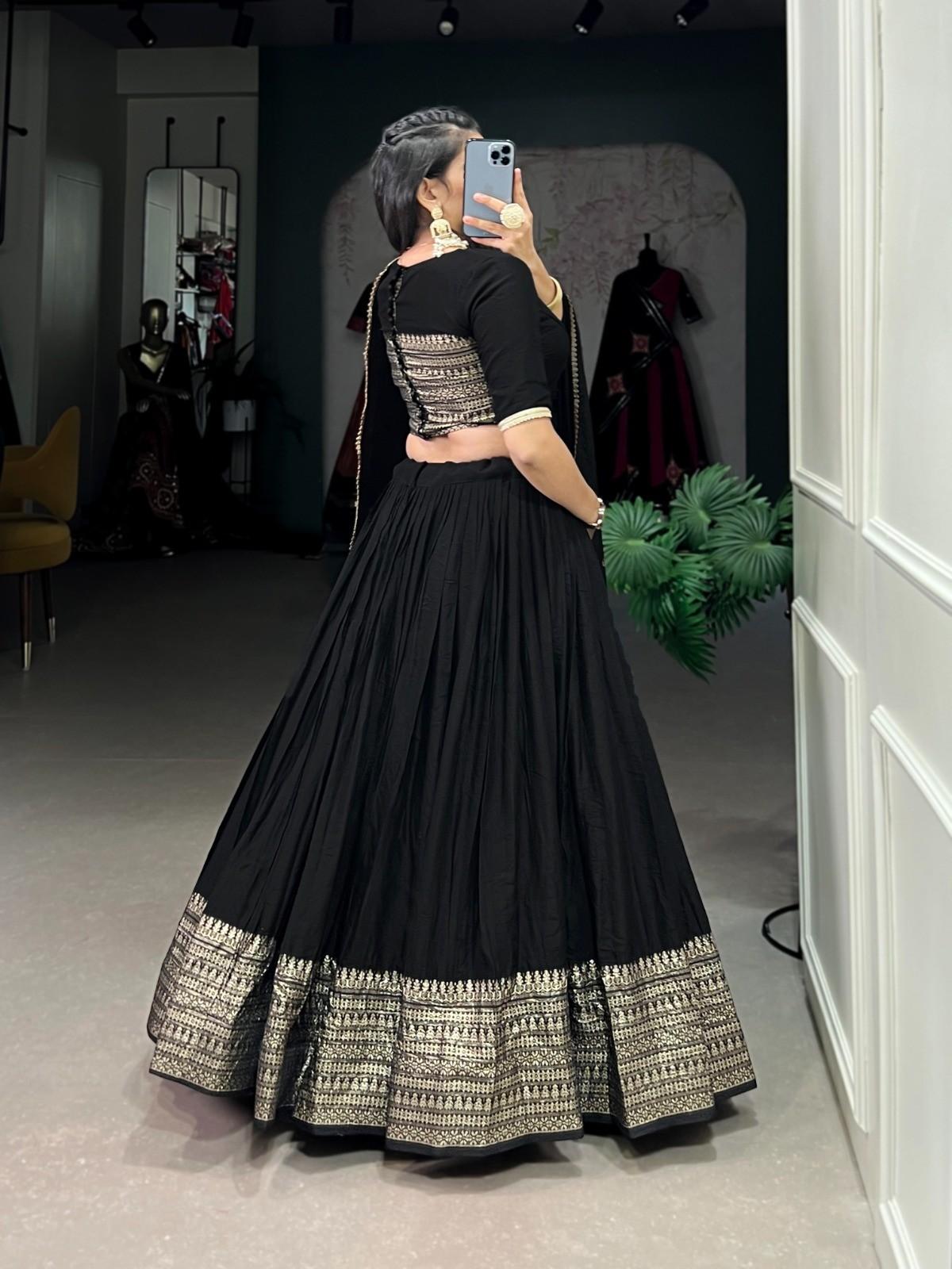 Zari Chanderi Silk Lehangas