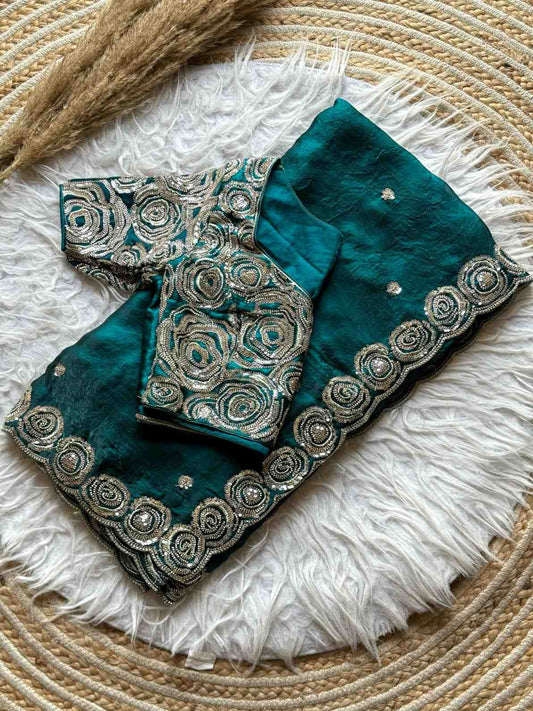 Space Silk Beed Work Saree