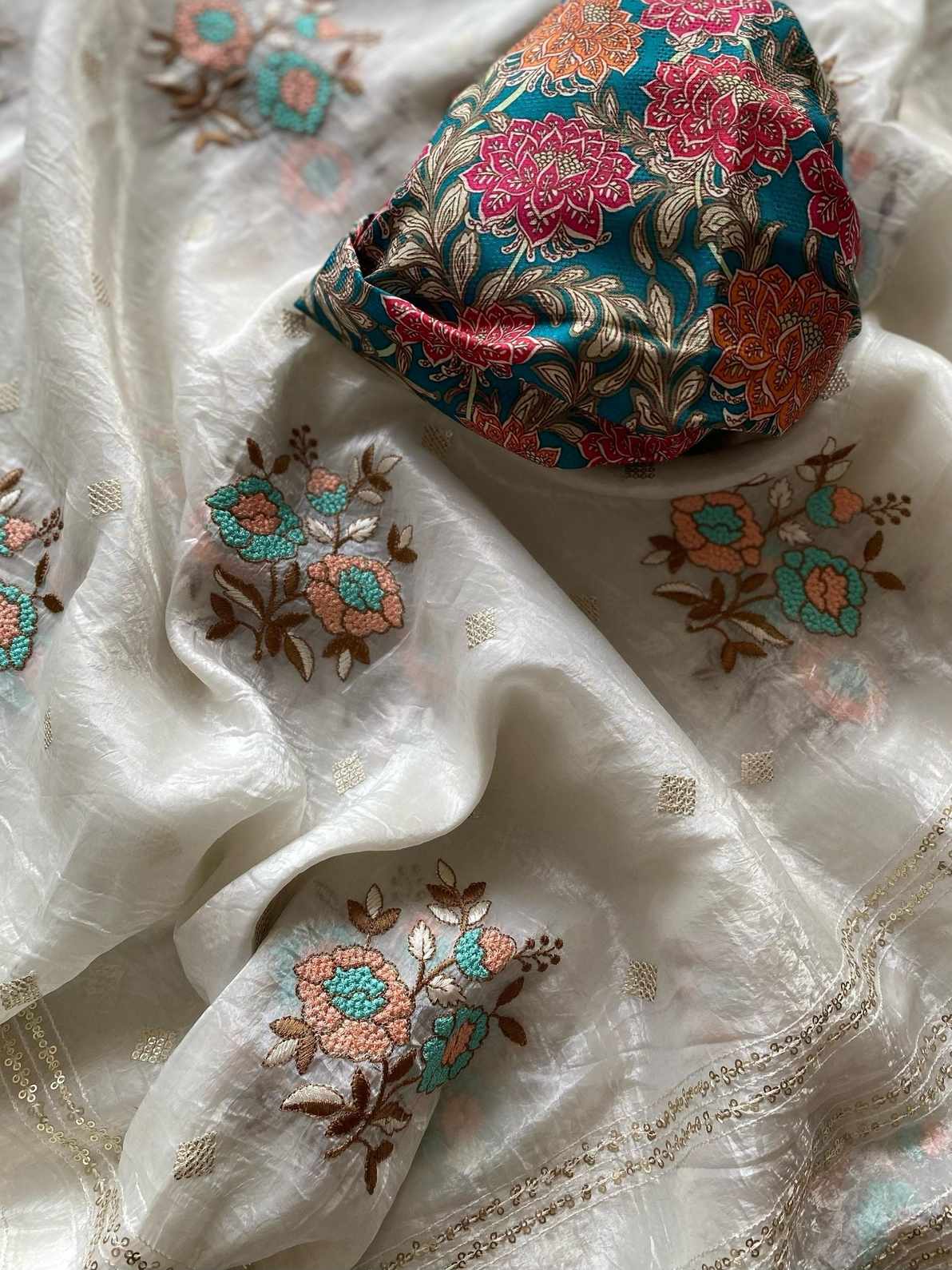 Crushed Organza Saree