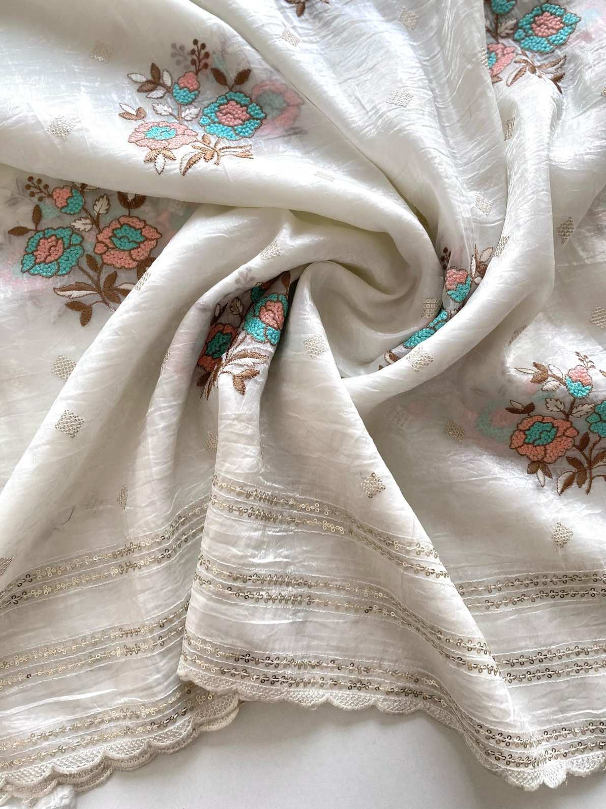Crushed Organza Saree