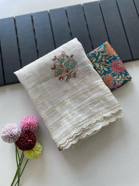 Crushed Organza Saree