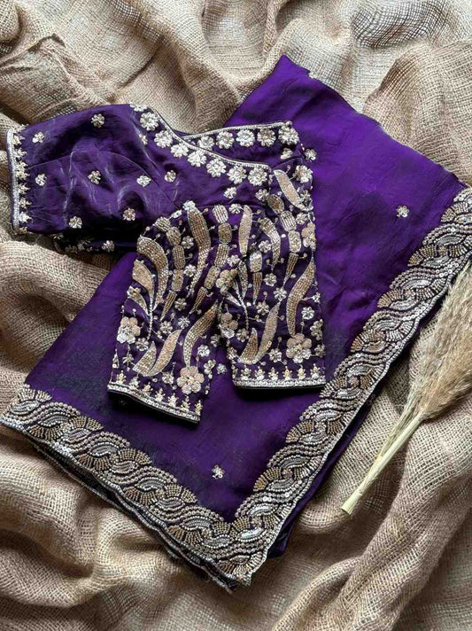 Beeds Space Silk Saree