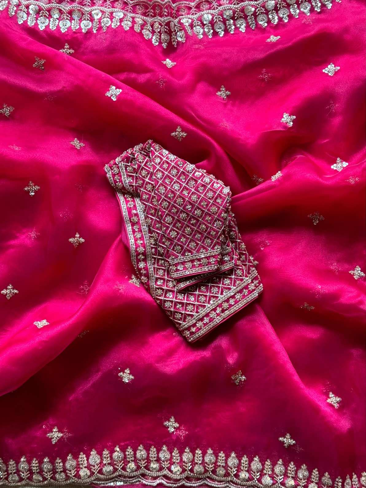Organza Beed Work Saree