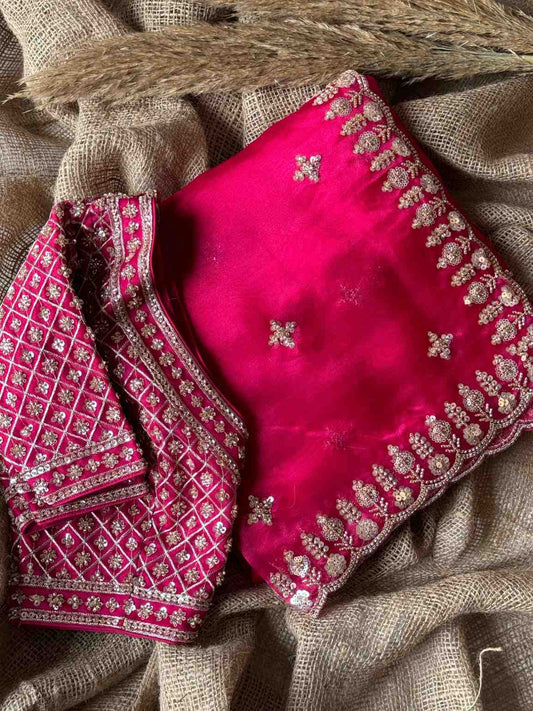 Organza Beed Work Saree