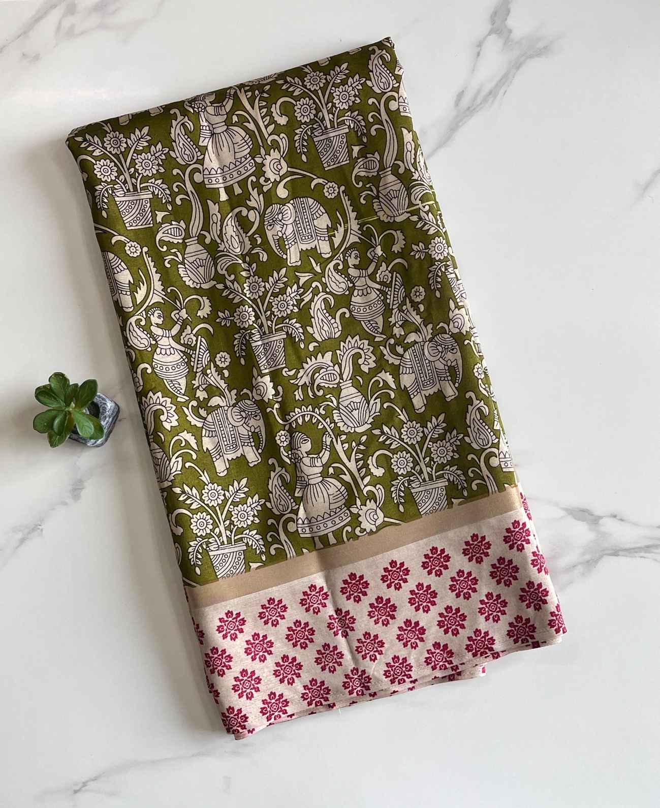 Kalamkari Mulmul Cotton Sarees