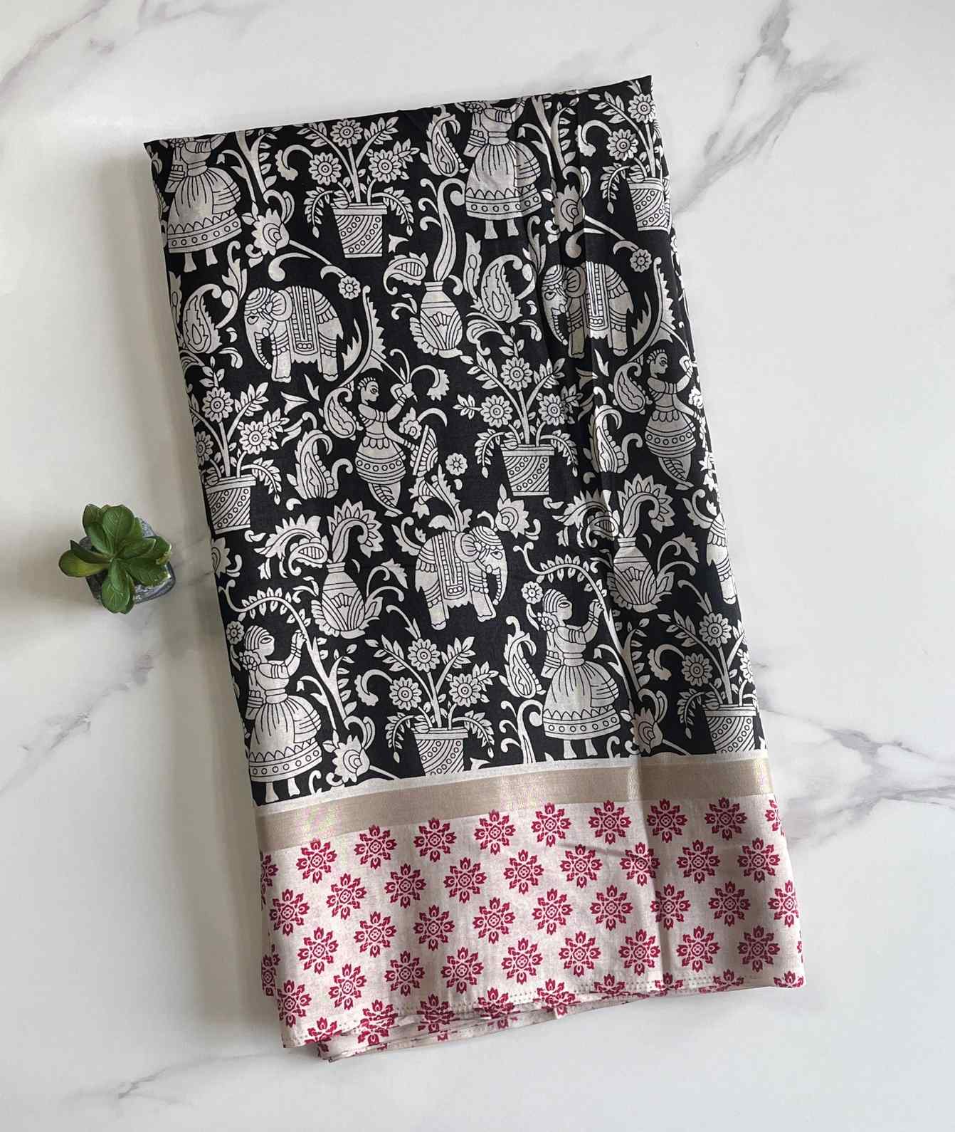 Kalamkari Mulmul Cotton Sarees