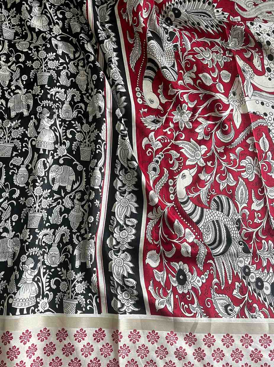Kalamkari Mulmul Cotton Sarees