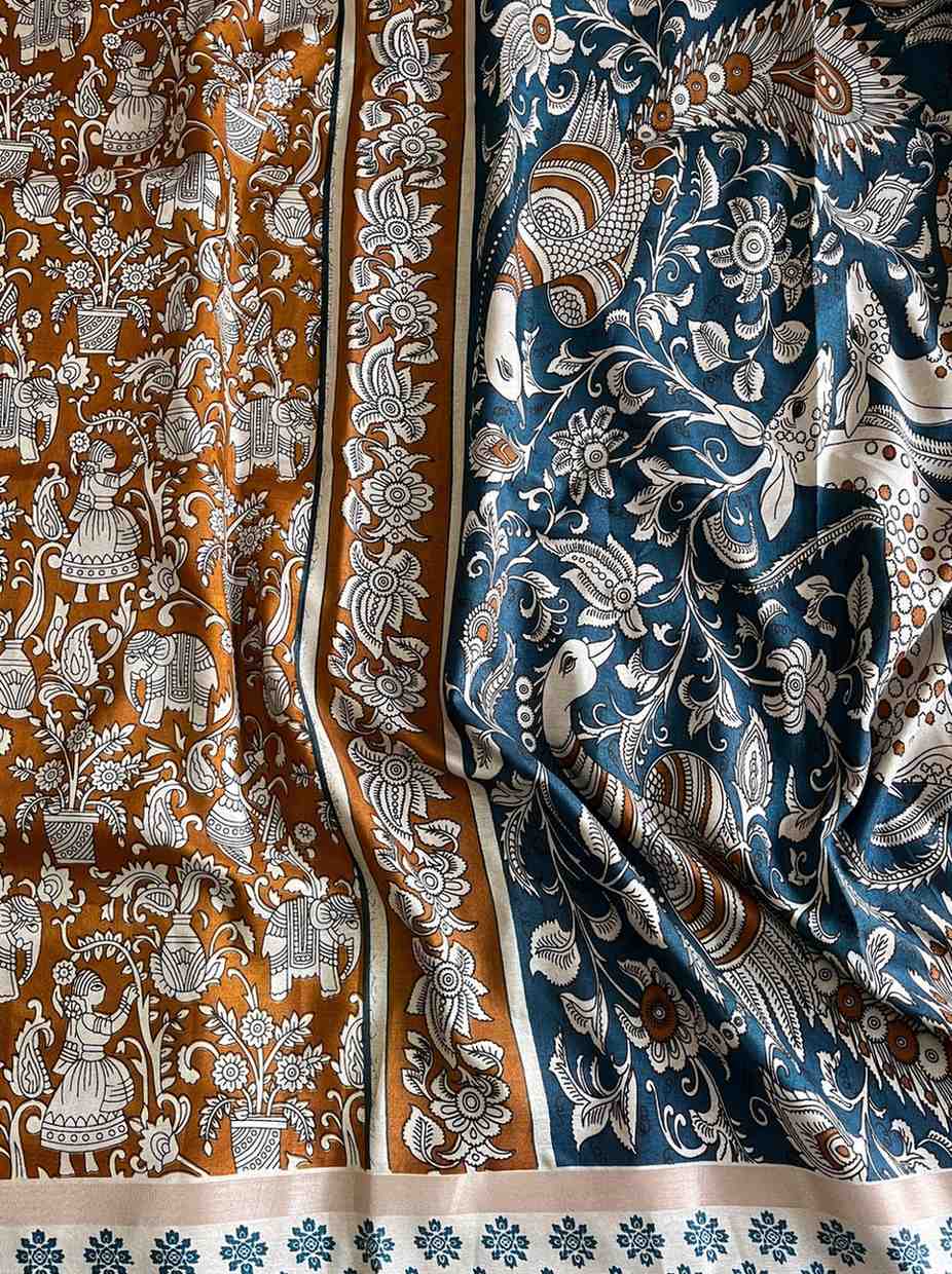 Kalamkari Mulmul Cotton Sarees